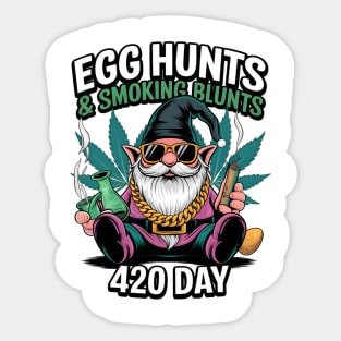 Stoned Easter Gnome With Joint Marijuana Easter 420 Day Sticker